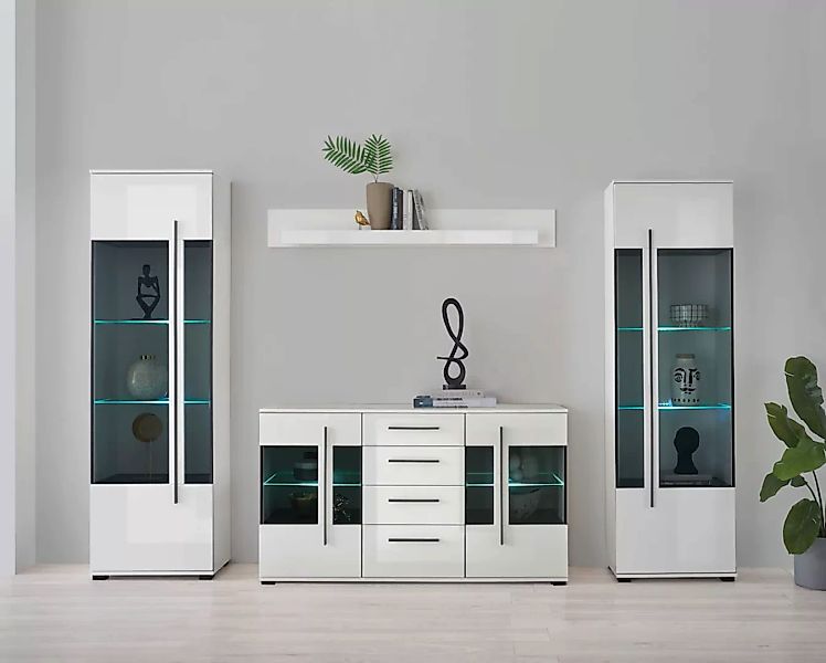INOSIGN Wohnwand "Cantara", (Set, 4 St.), enthält zwei Vitrinen, ein Sidebo günstig online kaufen