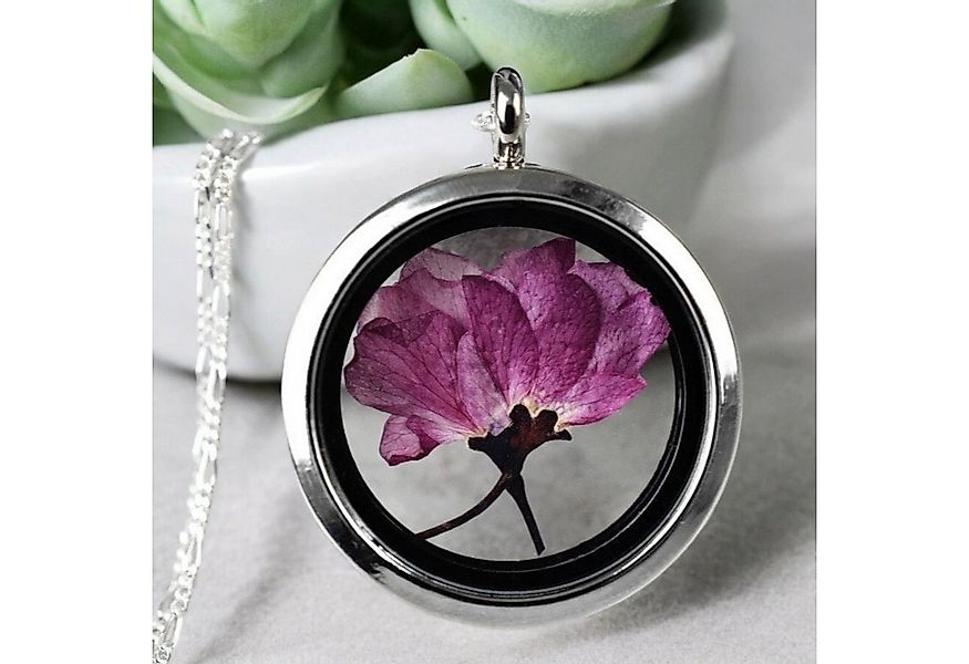 MadamLili Kette mit Anhänger Japanische Kirschblüte Medaillon - 925 Sterlin günstig online kaufen