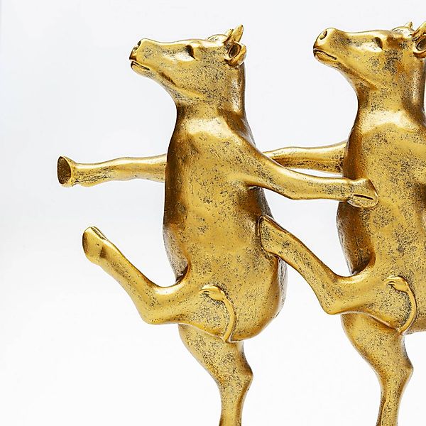 KARE Deko-Figur Dancing Cows, goldfarben, Polyresin, H 23 cm günstig online kaufen