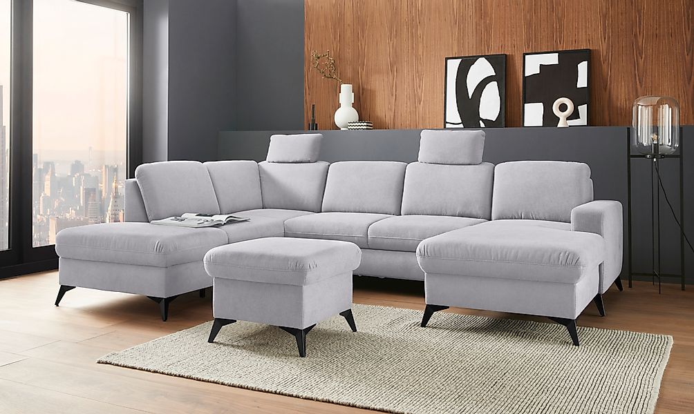 Home affaire Wohnlandschaft »Lolland U-Form« Wahlweise mit Bettfunktion und günstig online kaufen