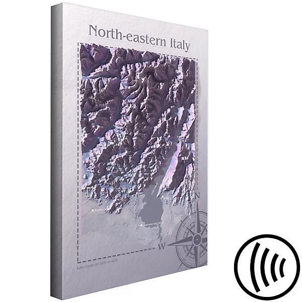 Wandbild Italien - isometrische Landkarte der Nordostregion XXL günstig online kaufen