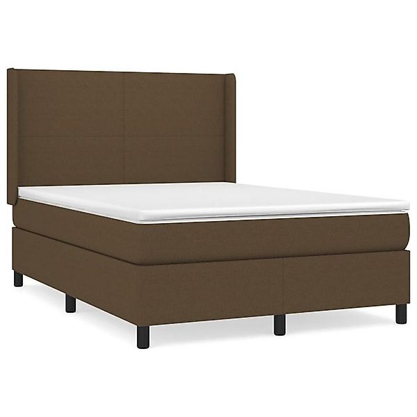 vidaXL Boxspringbett, Boxbett mit Matratze Dunkelbraun 140x190 cm Stoff günstig online kaufen