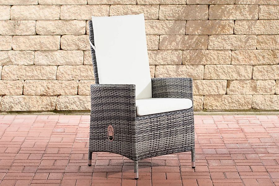 Polyrattan Stuhl Sevilla-graumeliert-Cremeweiß günstig online kaufen