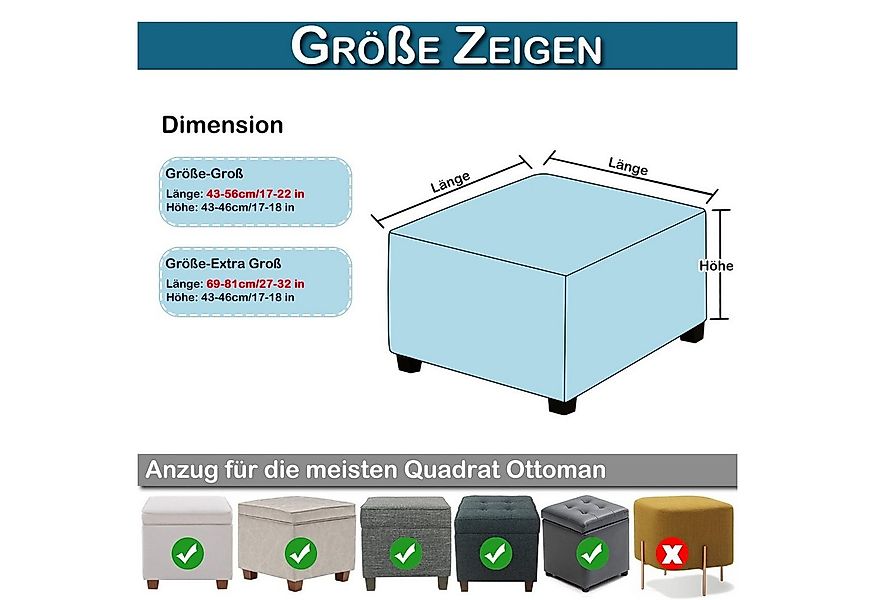 BTTO Stuhlhusse Hockerbezug Sofahusse Stretch Bezug Schonbezug Hocker Sofah günstig online kaufen