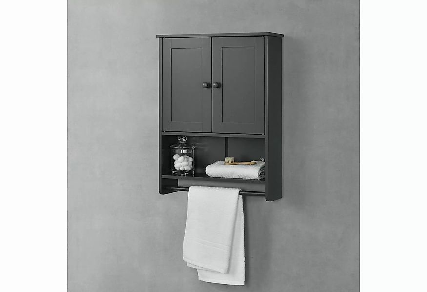 en.casa Badezimmerschrank 65x49x15cm + Handtuchhalter Wandschrank Schrank i günstig online kaufen