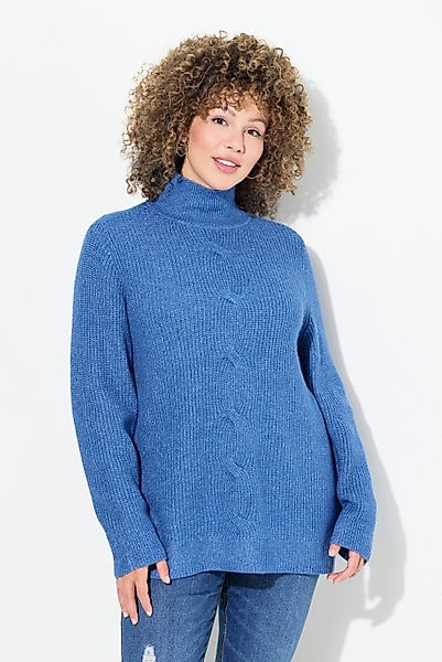 Ulla Popken Strickpullover Pullover Zopfmuster Stehkragen günstig online kaufen