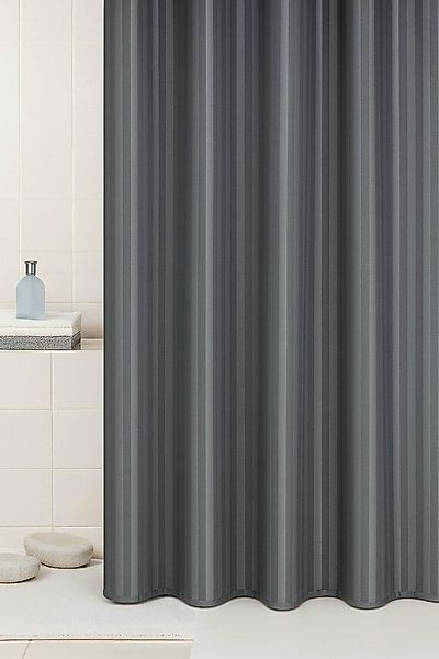 Clever-Kauf-24 Duschvorhang Textil-Duschvorhang Hilton grau, BxH 180x200cm, günstig online kaufen