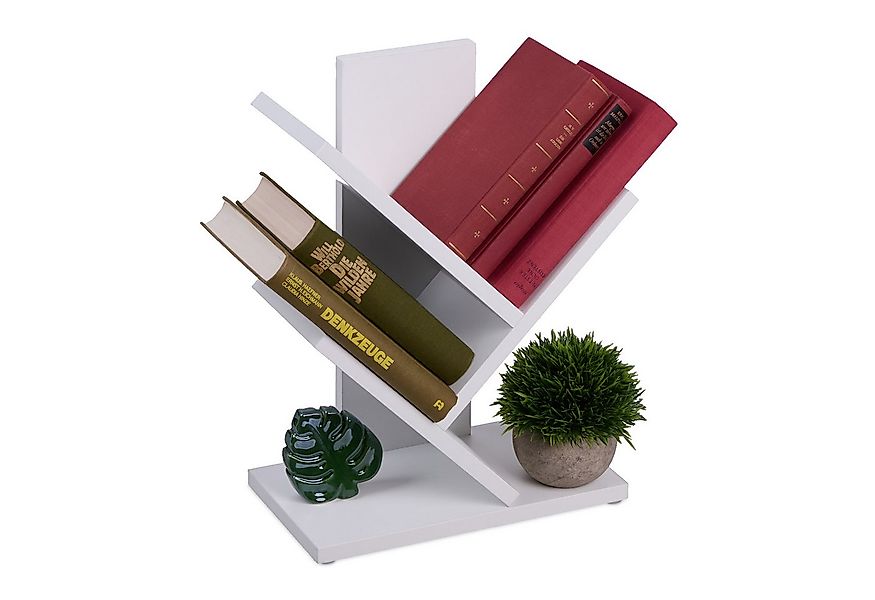 relaxdays Bücherregal Weißes Bücherregal in Baumform, M günstig online kaufen