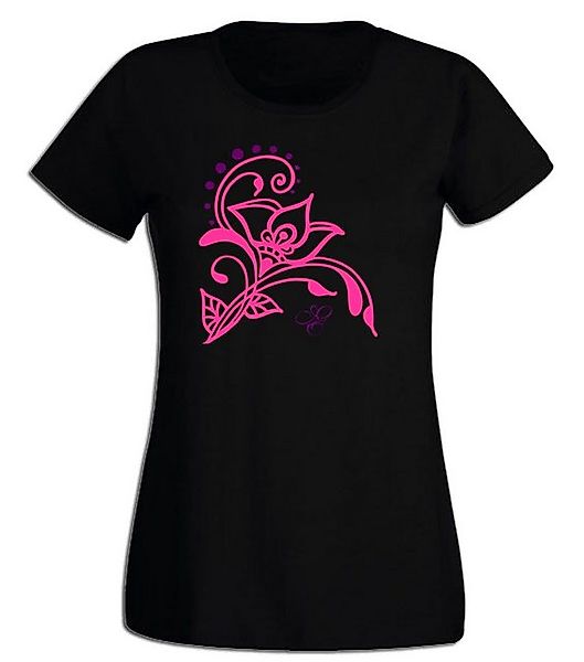 G-graphics T-Shirt Damen T-Shirt - Blume Pink-Purple-Collection, Slim-fit-S günstig online kaufen