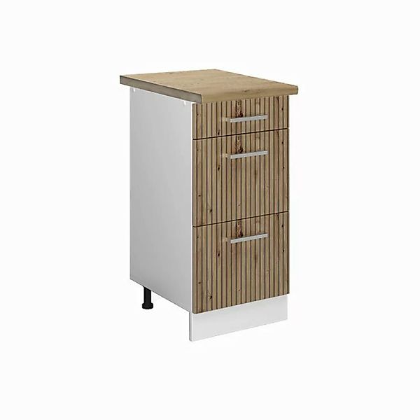 Vicco Unterschrank R-Line, Artisan-Eiche/Weiß, 40 cm mit Schubladen, AP Mar günstig online kaufen