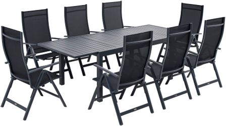 KONIFERA Garten-Essgruppe "Palermo" Set, 8x Sessel, 1x AZ-Tisch 160-240x100 günstig online kaufen