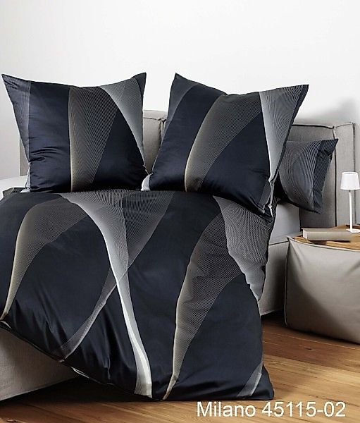 Janine Janine Mako-Satin Bettwäsche MILANO 45115 nachtblau Größe:  40x80 cm günstig online kaufen