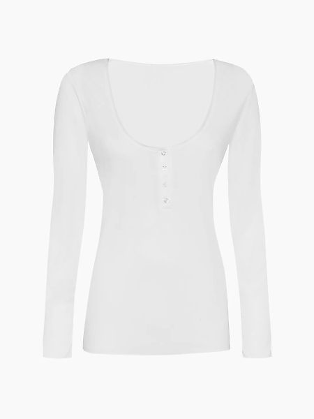 Wolford - Henley Top Long Sleeves, Frau, white, Größe: L günstig online kaufen