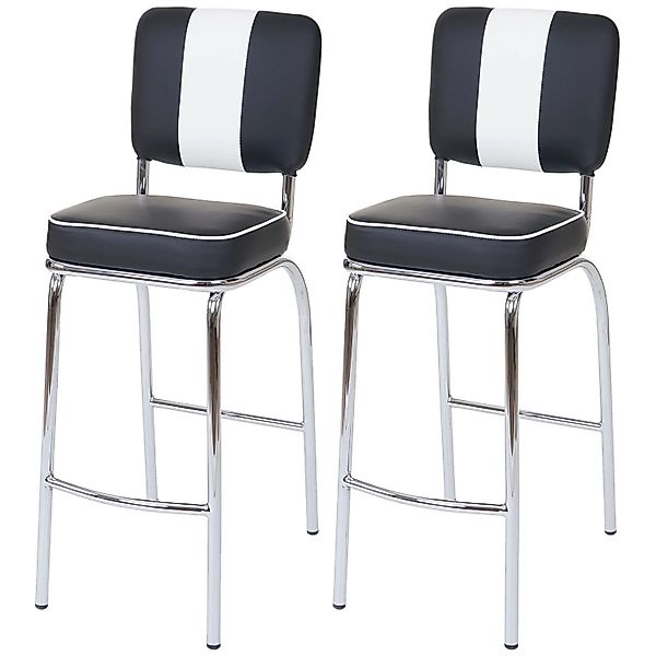PROREGAL 2er-Set Barhocker Diner Sitzhöhe 70cm Retro 50Er Jahre Design Kuns günstig online kaufen