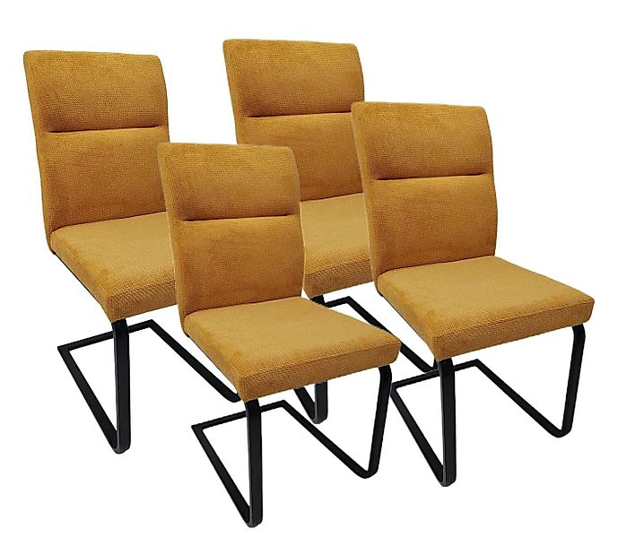 YOZI Freischwinger Freischwinger Esszimmer- Polsterstuhl Polyester Metall g günstig online kaufen