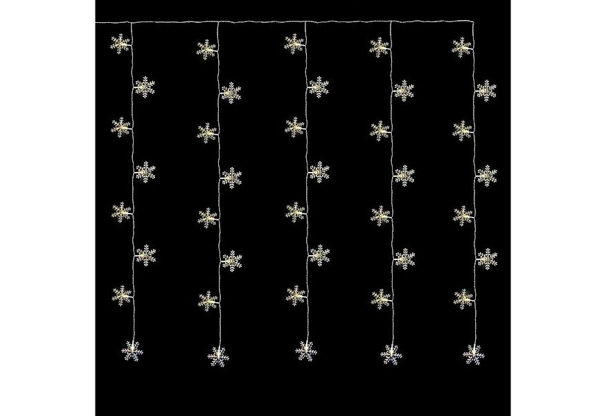Spetebo Lichtervorhang LED Schneeflocken Lichtervorhang mit Timer - 100cm, günstig online kaufen