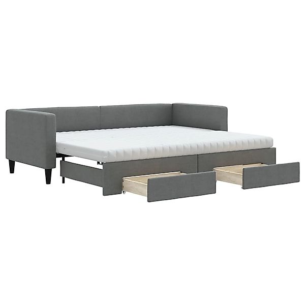 vidaXL Tagesbett Ausziehbar mit Schubladen Dunkelgrau 80x200 cm Stoff184750 günstig online kaufen