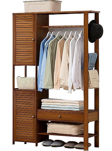 WAOHO Kleiderschrank kleiderschrank Bambus, Garderobenständer mit Schrank u günstig online kaufen