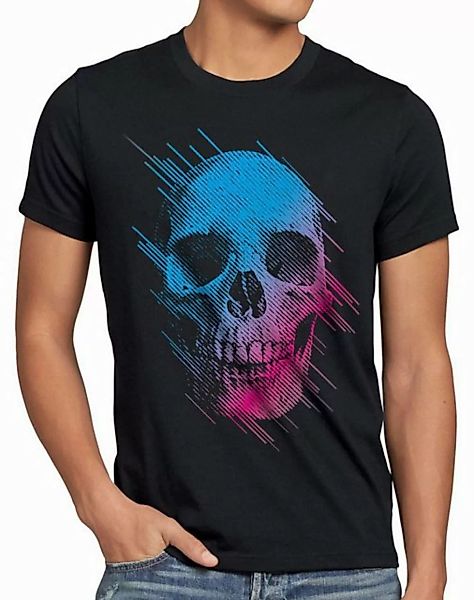 style3 T-Shirt Neon Skull totenkopf schädel rocker hipster tattoo festival günstig online kaufen