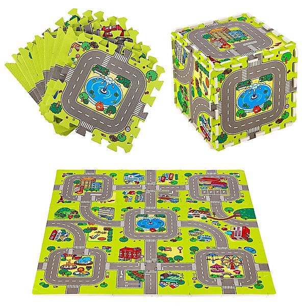 NILS FUN Spielmatte Krabbelmatte Straßen Puzzlematte günstig online kaufen