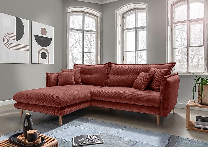 INOSIGN Ecksofa "Lazio modern und bequem, schmale Armlehnen, tolle Detailve günstig online kaufen