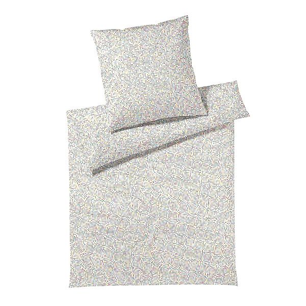 Elegante Mako Satin Bettwäsche Pixie 24535-0 Pixel Weiß Bunt 135x200 günstig online kaufen