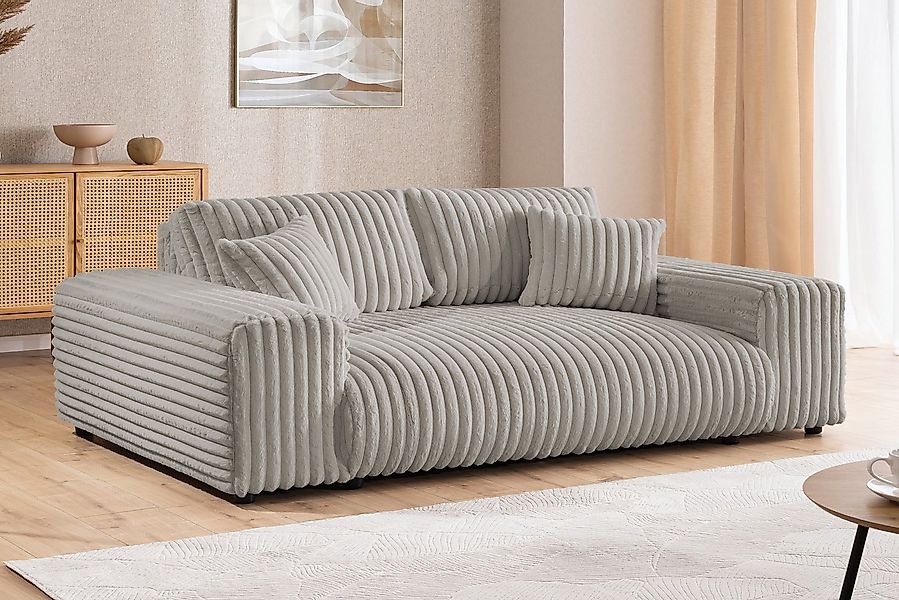 S-Style Möbel 3-Sitzer Sofa Mollis aus Plüschcord mit schöner Sitzkomfort, günstig online kaufen