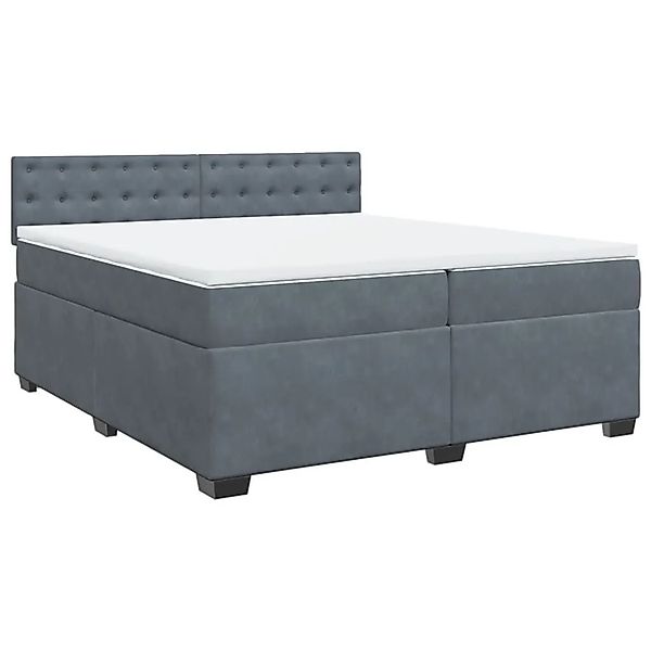vidaXL Boxspringbett mit Matratze Dunkelgrau 200x200 cm Samt 3288715 günstig online kaufen