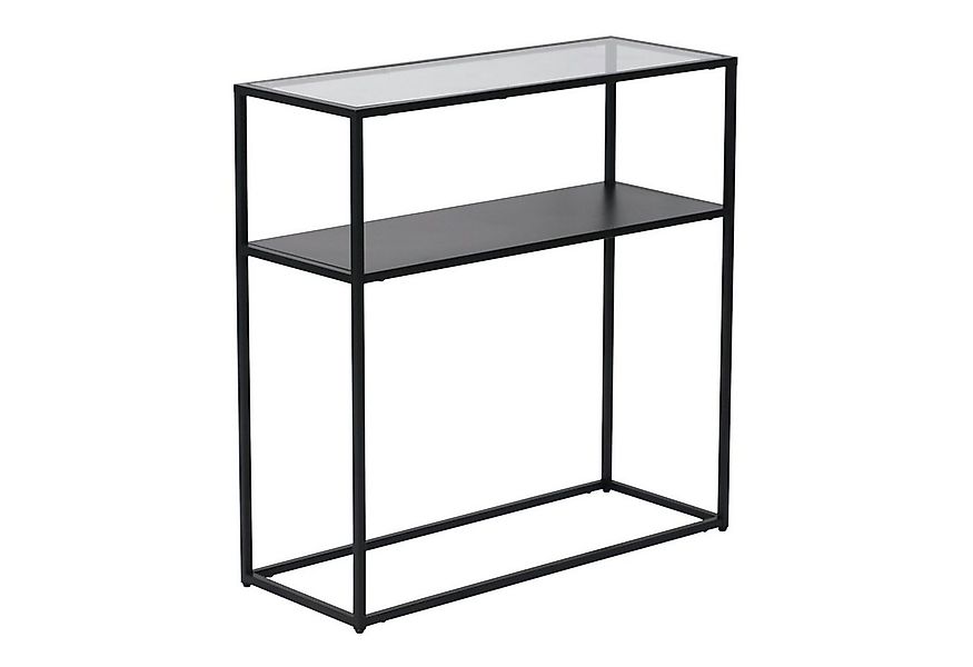 en.casa Konsolentisch, »Kuhmo« Flurtisch aus Glas 80x80x30 cm Schwarz günstig online kaufen