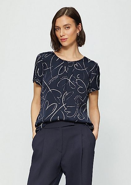 s.Oliver Kurzarmbluse Bluse Leichte Satinbluse mit Schmuckkante günstig online kaufen