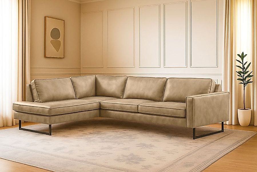 Home affaire Ecksofa »Pinto, 290 cm, Cord, Chenille, Lederoptik, Ottomane l günstig online kaufen