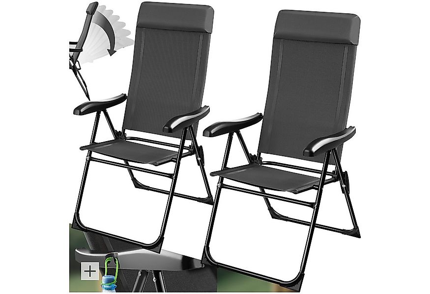 tectake Campingstuhl Müritz (Set., 2 St), Robuste Stahlgestelle ummantelt m günstig online kaufen