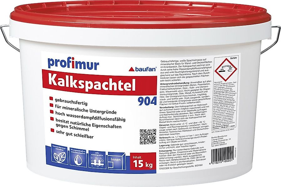 baufan® Spachtelpulver Baufan Profimur Kalkspachtel 15 kg günstig online kaufen