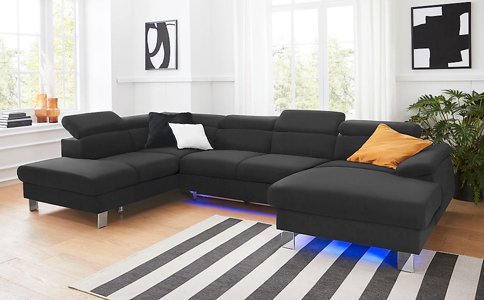COTTA Wohnlandschaft »Komaris U-Form, B: 320 cm« mit Kopfteilverstellung, o günstig online kaufen