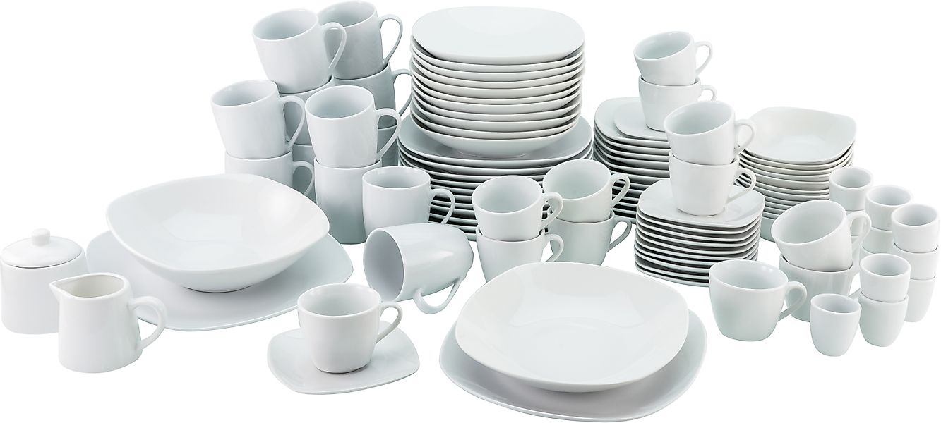 CreaTable Kombiservice »Geschirr-Set Square« Service, weiß, quadratische kl günstig online kaufen