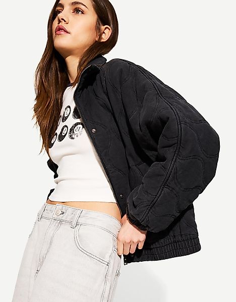 Bershka Steppjacke Damen Xs-S Grau günstig online kaufen