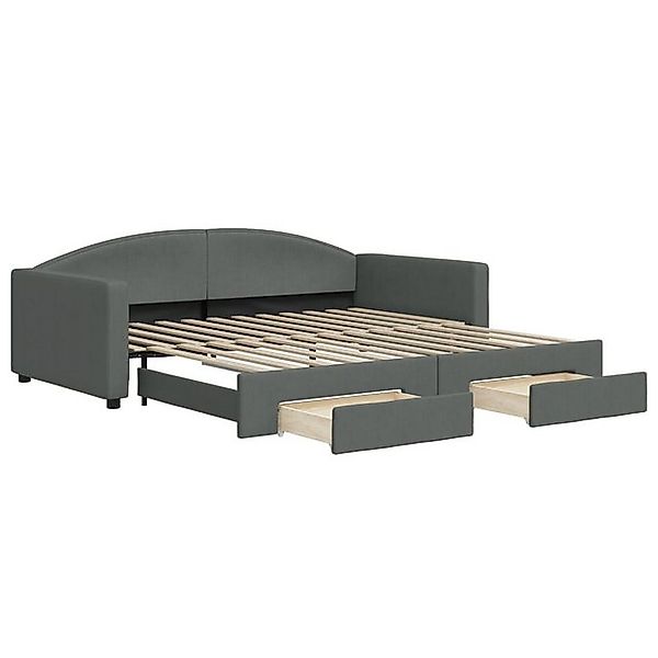 vidaXL Ausziehbett, Tagesbett Ausziehbar mit Schubladen Dunkelgrau 100x200 günstig online kaufen