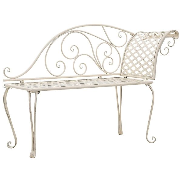 vidaXL Garten-Chaiselongue 128 cm Metall Antik Weiß 45431 günstig online kaufen