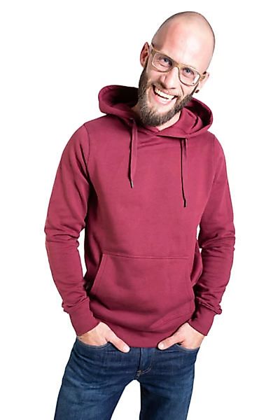 Hoodie Aus Biobaumwolle Fairwear Für Herren "Fusion" In Burgund Rot günstig online kaufen
