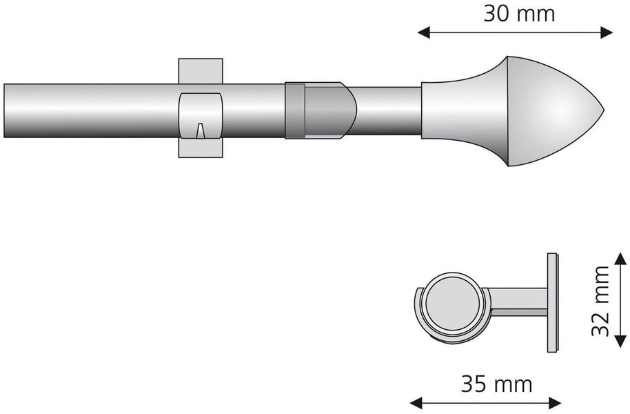 Liedeco Scheibenstange "Paradiso" Ø 12 mm 1 läufig-läufig ausziehbar günstig online kaufen