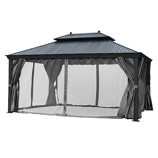 Jet-Line Gartenpavillon Damaskus aus Alu mit Festem Metalldach 3 x 3,65 Met günstig online kaufen