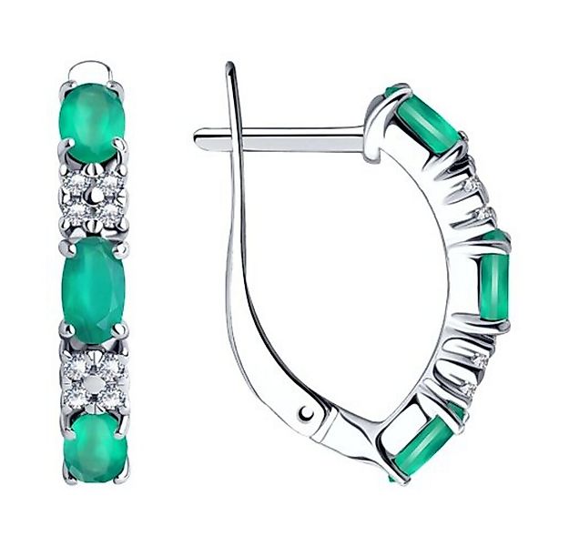 Secretforyou Creolen-Set Ohrringe 925 Silber Achat Zirkonia Steine Echtschm günstig online kaufen