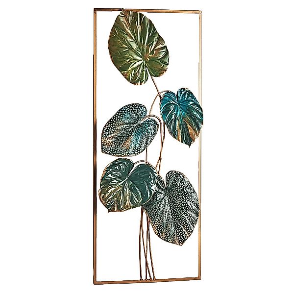 Kobolo Wandbild Wanddeko Metallbild SORAS Metall Grün Gold günstig online kaufen