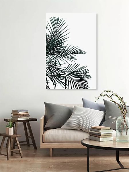 Poster / Leinwandbild - Minimal Palm Leaf günstig online kaufen
