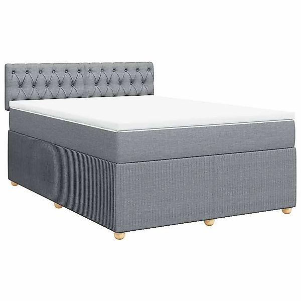 vidaXL Boxspringbett mit Matratze Hellgrau 160x200 cm Stoff 3287514 günstig online kaufen