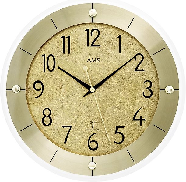 AMS Funkwanduhr (Quarzuhr, Wanduhr, Made in Germany, Wohnzimmer, Küche, Arb günstig online kaufen
