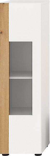 INOSIGN Vitrine Svala, Höhe 112 cm, Holzdekor, 1 Tür (1-St) 3 Einlegeböden, günstig online kaufen