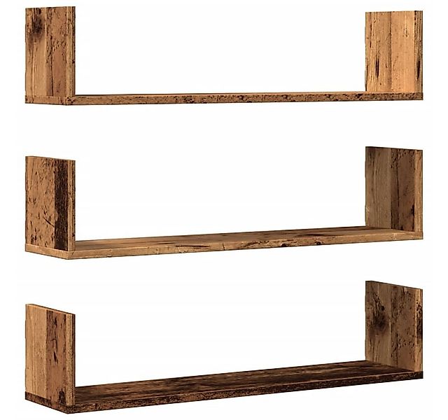 vidaXL Regal Wandregale 3 Stk. Altholz-Optik 80x18x18 cm Holzwerkstoff, 1-t günstig online kaufen