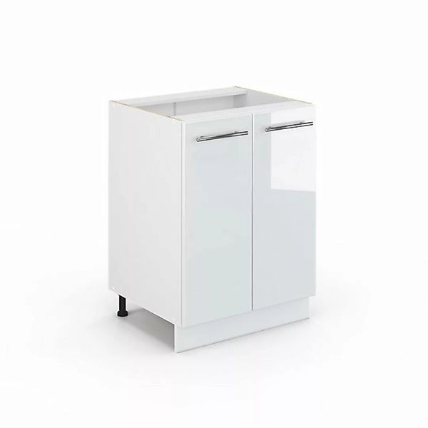 Livinity® Unterschrank Fame-Line, Weiß Hochglanz/Weiß, 60 cm, AP Marmor günstig online kaufen