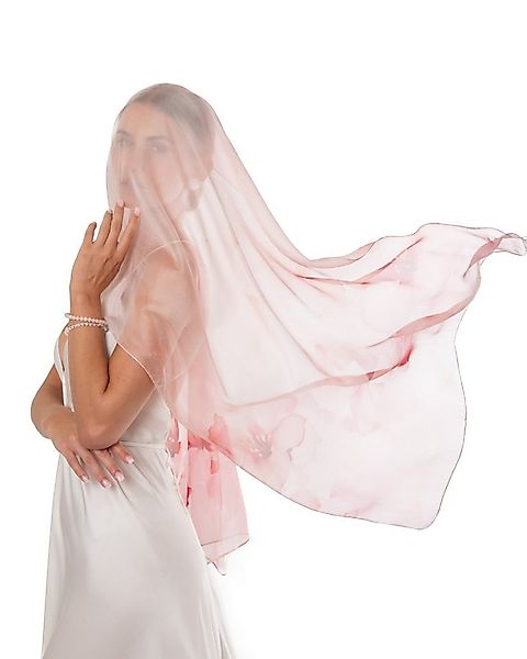 MayTree Seidenschal Seidenchiffon Hibiskus rosa 70 x 180 cm, (Stück), Seide günstig online kaufen